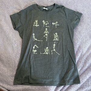 Grey Yoga Skeleton T-shirt